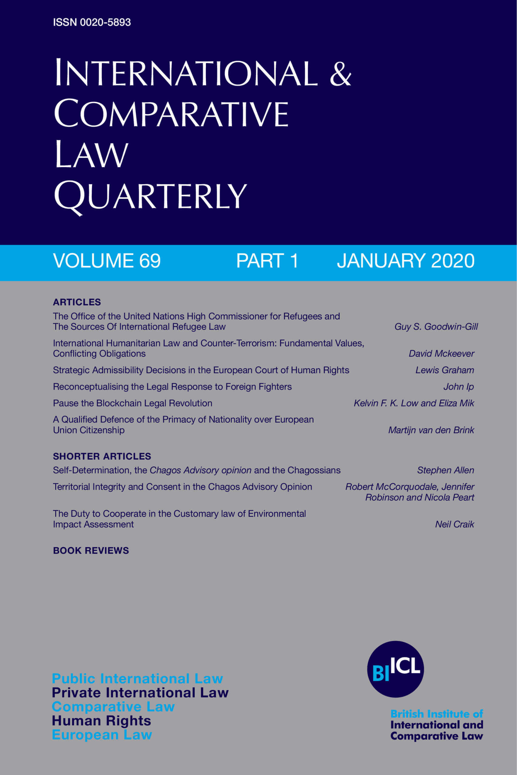 International & Comparative Law Quarterly - Volume 69 - Issue 1 - January 2020